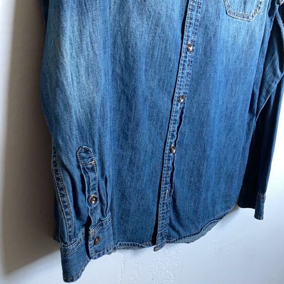 Kids Blue Jean button down  XL/16 - Picture 3 of 4
